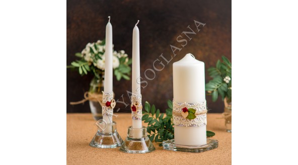 Свадебные свечи "Рустик №2"